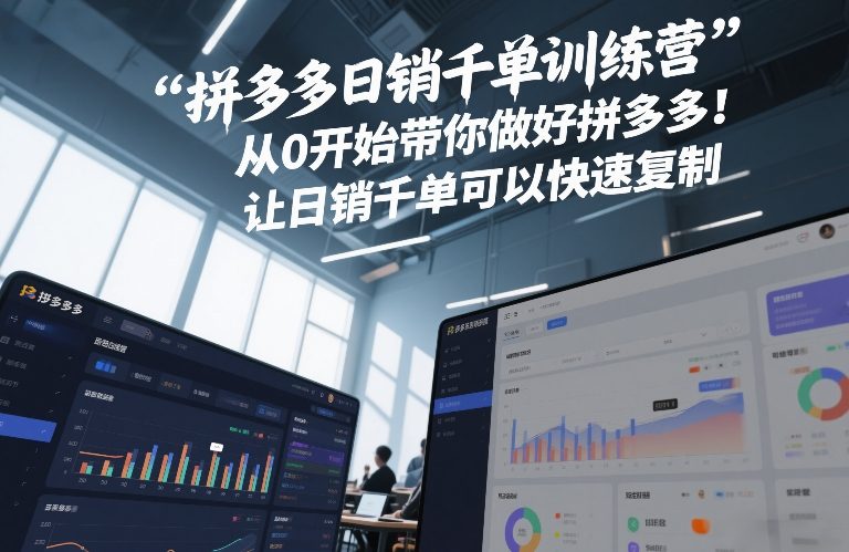 拼多多日销千单训练营，从0开始带你做好拼多多，让日销千单可以快速复制(更新26年2月)-网创百晓生