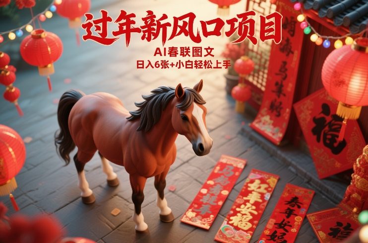 过年新风口项目，用ai春联图文，日入6张+小白轻松上手【揭秘】-网创百晓生