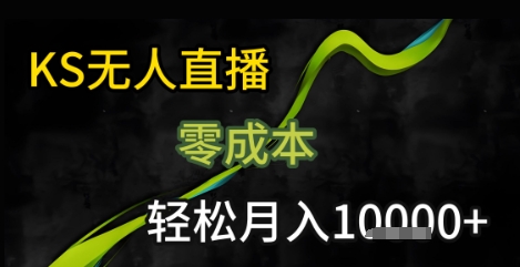 KS无人直播25年最新玩法，只需一部手机，轻松月入1W+【揭秘】-网创百晓生