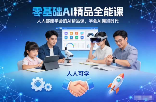 零基础AI精品全能课，人人都能学会的AI精品课，学会AI拥抱时代-网创百晓生