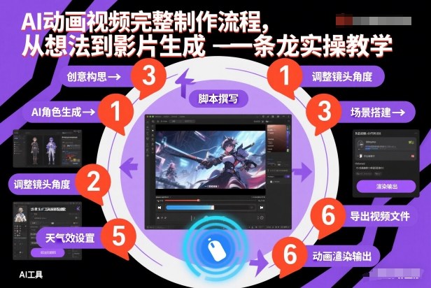 AI动画视频完整制作流程，从想法到影片生成一条龙实操教学-网创百晓生