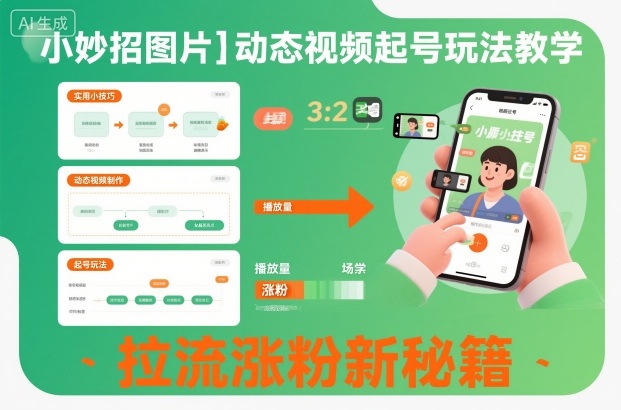 小妙招图片＋动态视频起号玩法教学，拉流涨粉新秘籍-网创百晓生