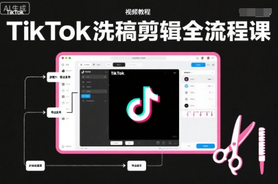 TikTok洗稿剪辑全流程课，PR洗稿剪辑全流程，TK洗稿运营课-网创百晓生