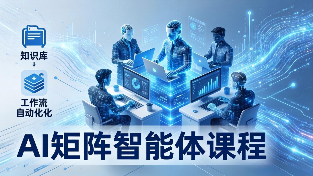 AI矩阵智能体实战：100个数字员工批量生产内容，文本知识库+工作流自动化全搞定-网创百晓生