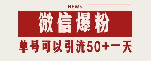 微信爆粉，私域暴力引流打法日引千粉 单号日进50+【揭秘】-网创百晓生