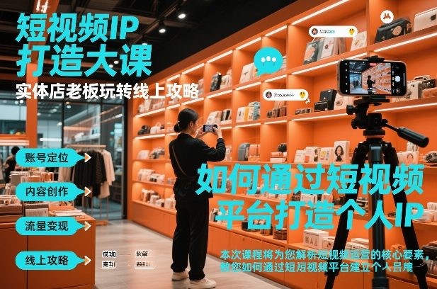 短视频ip打造大课，实体店老板玩转线上攻略-网创百晓生