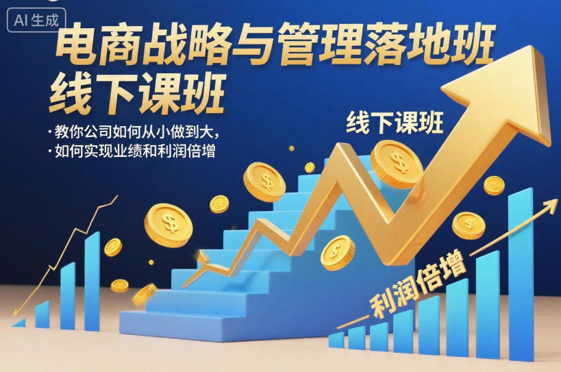 电商战略与管理落地班线下课，教你公司如何从小做到大，如何实现业绩和利润倍增【录音】-网创百晓生