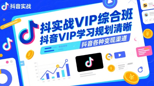 抖音实战VIP综合班，抖音VIP学习规划请晰抖音各种变现渠道-网创百晓生