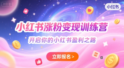 小红书涨粉变现训练营，开启你的小红书盈利之路-网创百晓生