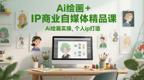 Ai绘画+IP商业自媒体精品课，Ai绘画实操，个人ip打造-网创百晓生