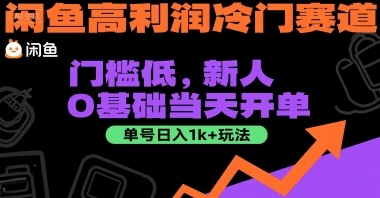 闲鱼高利润冷门赛道：门槛低，新人0基础当天开单，单号日入1k+玩法【揭秘】-网创百晓生