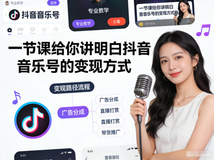 一节课给你讲明白抖音音乐号的变现方式-网创百晓生