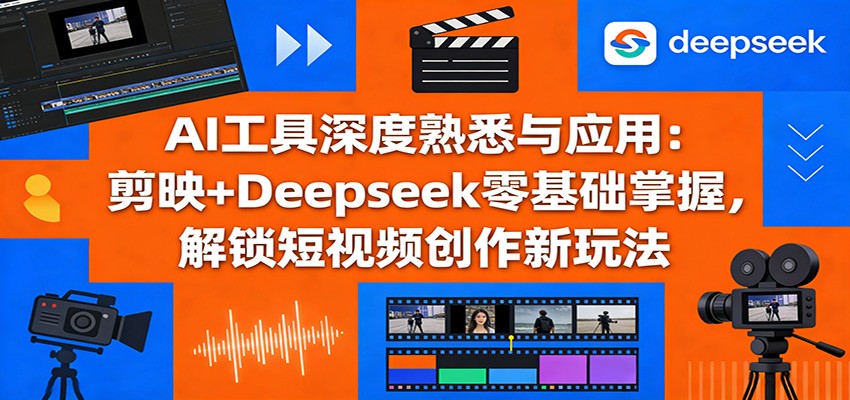AI工具深度熟悉与应用：剪映+Deepseek零基础掌握，解锁短视频创作新玩法-网创百晓生