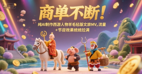 商单不断！纯AI制作西游人物羊毛毡版文旅MV，流量+节目效果统统拉满-网创百晓生
