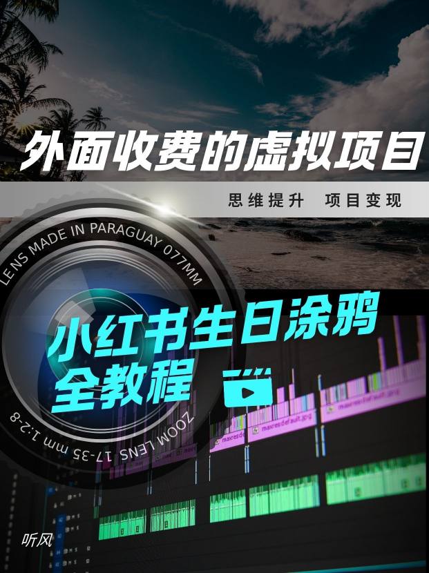 外面收费的小众虚拟项目，小红薯生日涂鸦，每日50-2张-网创百晓生