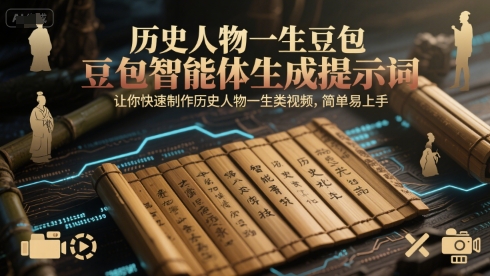 历史人物一生豆包智能体生成提示词，让你快速制作历史人物一生类视频，简单易上手-网创百晓生