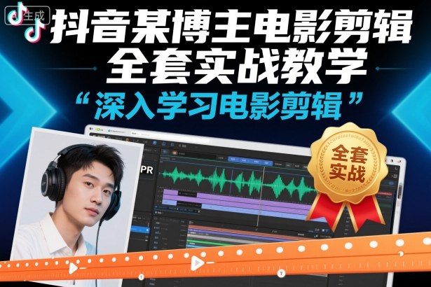 抖音某博主电影剪辑全套实战教学，深入学习电影剪辑-网创百晓生