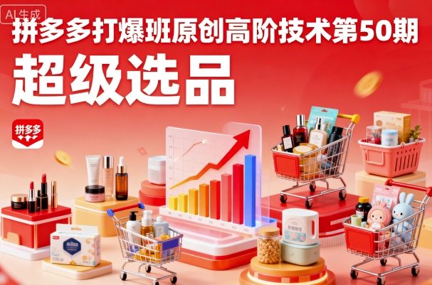 拼多多打爆班原创高阶技术第50期，超级选品-网创百晓生