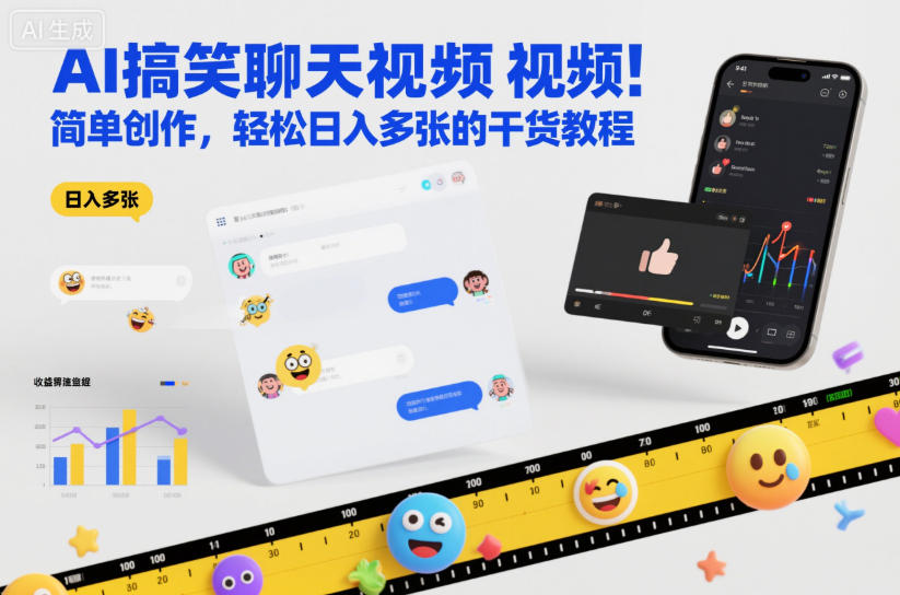 AI搞笑聊天视频，简单创作，轻松日入多张的干货教程-网创百晓生