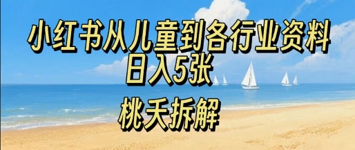 小红书从儿童到各行业学习资料，日入5张-网创百晓生