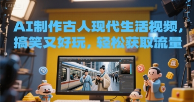 AI制作古人现代生活视频，搞笑又好玩，轻松获取流量-网创百晓生