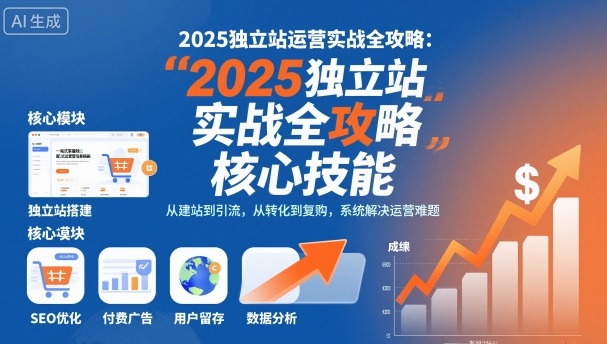 2025独立站运营实战全攻略，一站式掌握独立站运营核心技能-网创百晓生
