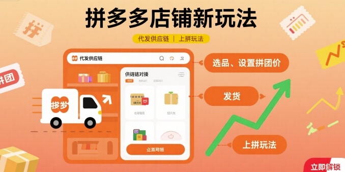 拼多多店铺新玩法，代发供应链上拼玩法-网创百晓生