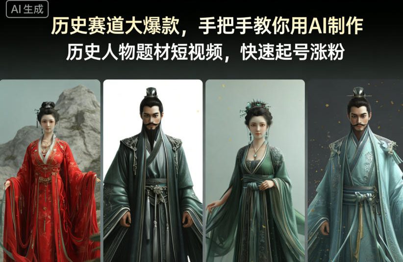 历史赛道大爆款,手把手教你用AI制作历史人物题材短视频,快速起号涨粉-网创百晓生