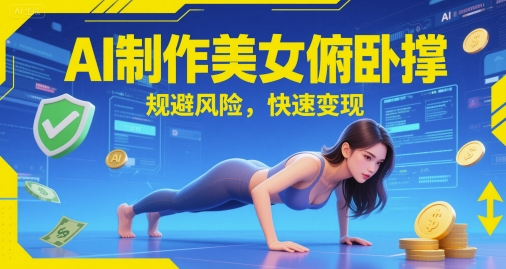 AI制作美女俯卧撑，规避风险，快速变现-网创百晓生