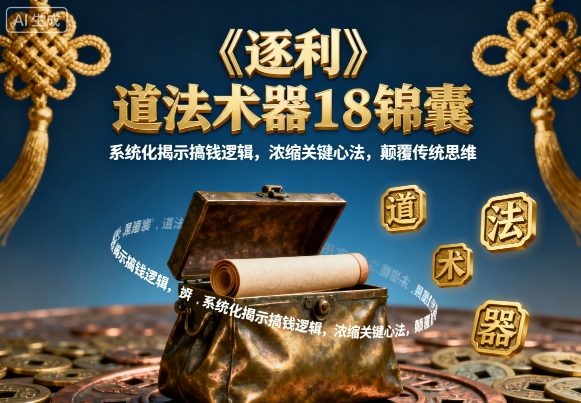 《逐利》道法术器18锦囊,系统化揭示搞钱逻辑,浓缩关键心法,颠覆传统思维-网创百晓生