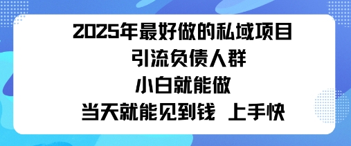 2025私域风口：盯紧负债群体，变现猛，不挑人，有手就行当天见钱-网创百晓生