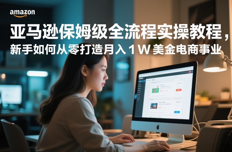 亚马逊保姆级全流程实操教程，新手如何从零打造月入1W美金电商事业-网创百晓生