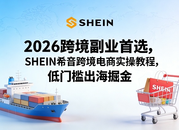 2026跨境副业首选，SHEIN希音跨境电商实操教程，低门槛出海掘金-网创百晓生