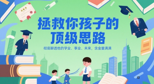 付费文章：拯救你孩子的顶级思路，彻底聊透他的学业、事业、未来，含金量满满-网创百晓生
