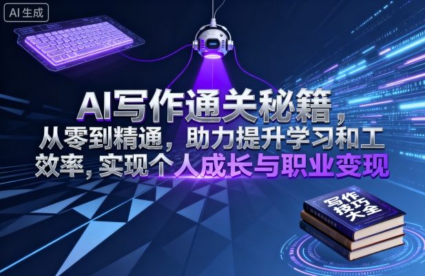 AI写作通关秘籍，从零到精通，助力提升学习和工作效率，实现个人成长与职业变现-网创百晓生