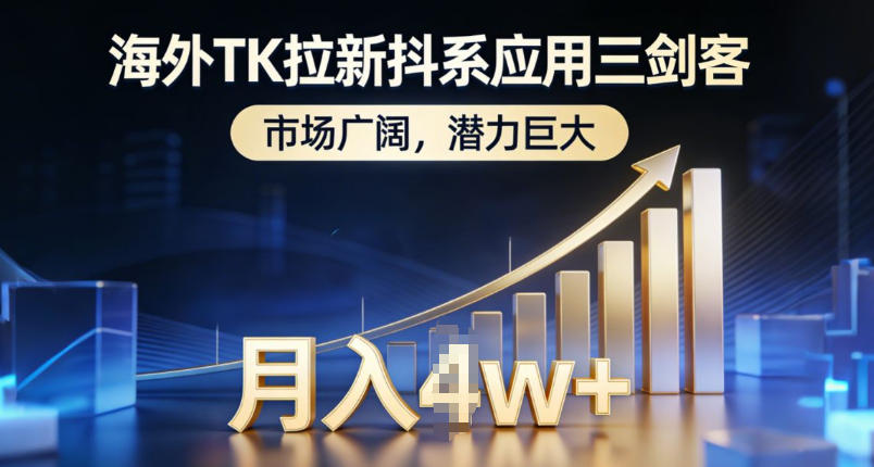 海外TK拉新抖系应用三剑客，市场广阔，潜力巨大，月入1w+-网创百晓生