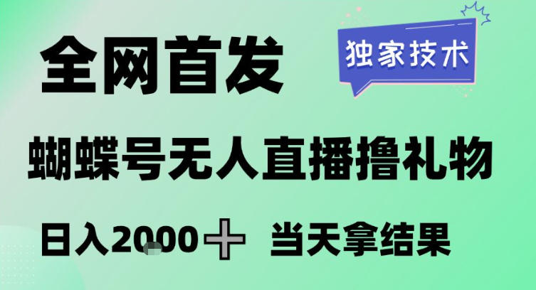 2026最新蝴蝶号无人直播掘金，独家技术，全网首发小白做了一个月收益3W，长期稳定可做【揭秘】-网创百晓生