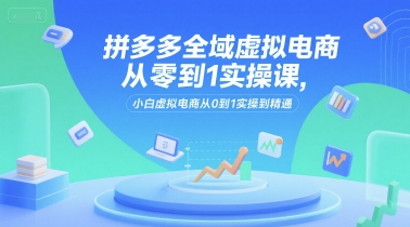 拼多多全域虚拟电商从零到1实操课，小白虚拟电商从0到1实操到精通-网创百晓生