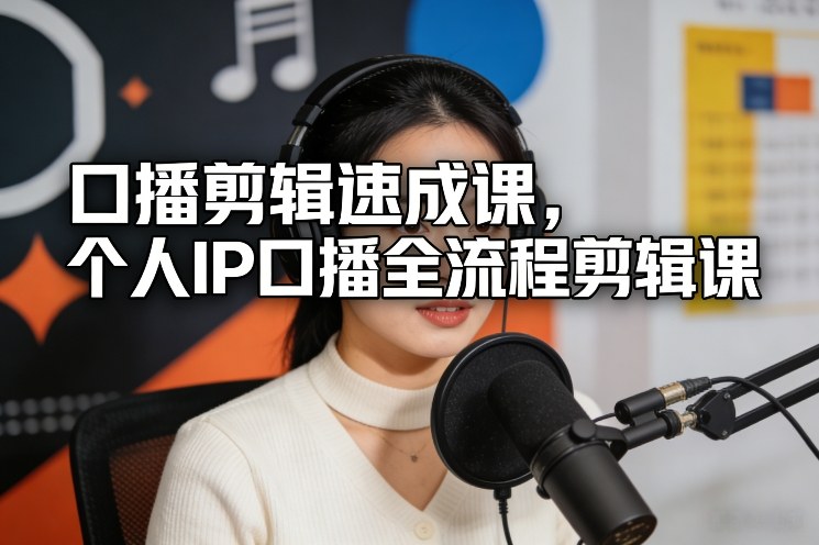口播剪辑速成课，个人IP口播全流程剪辑课-网创百晓生