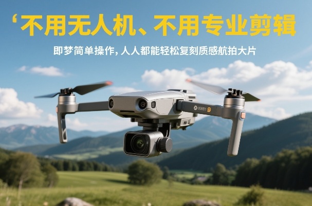 不用无人机、不用专业剪辑，即梦简单操作，人人都能轻松复刻质感航拍大片-网创百晓生