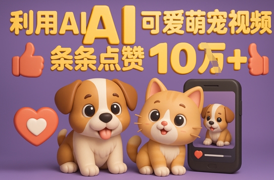 能骗过系统的AI萌宠视频制作全攻略：从0到 2W粉的爆款密码-网创百晓生