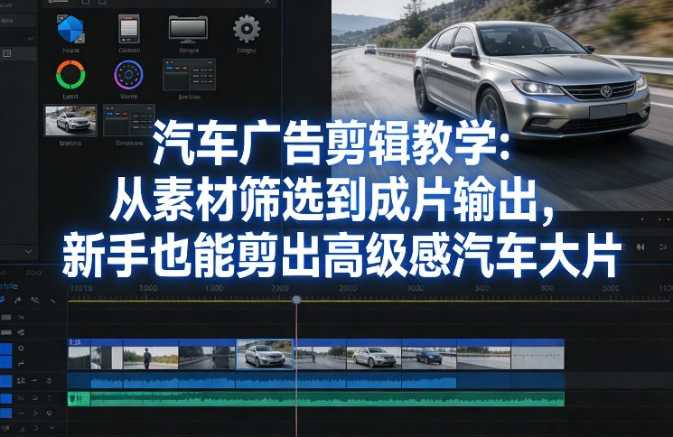 汽车广告剪辑教学：从素材筛选到成片输出，新手也能剪出高级感汽车大片-网创百晓生
