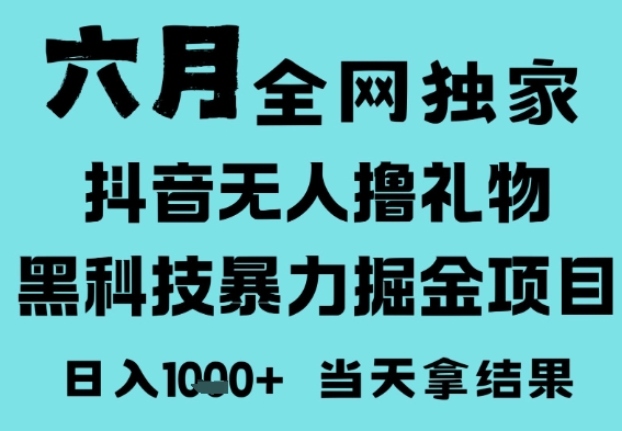 25年6月高爆抖音无人直播最新撸音浪掘金项目，门槛低小白可做，无脑日入1k，可矩阵放大【揭秘】-网创百晓生