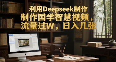 利用Deepseek制作国学智慧视频，流量过W，日入几张-网创百晓生