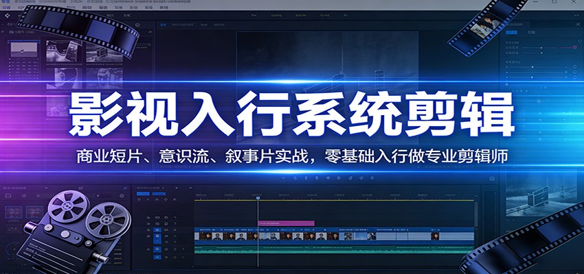 影视系统剪辑，商业短片、意识流、叙事片实战，零基础入行做专业剪辑师-网创百晓生