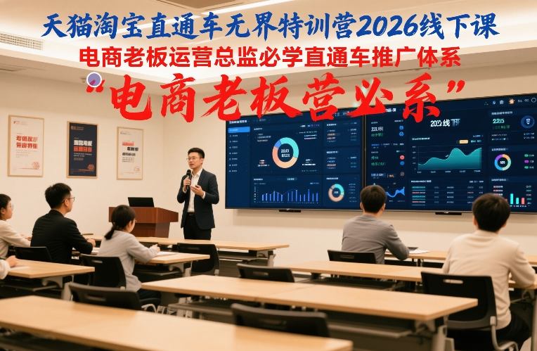 天猫淘宝直通车无界特训营2026线下课，电商老板运营总监必学直通车推广体系-网创百晓生