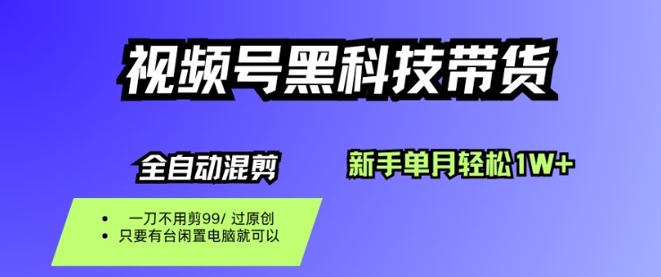 视频号黑科技短视频带货，新手一个月也1W+，纯搬运一刀不用剪，零投入【揭秘】-网创百晓生