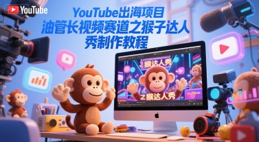 YouTube出海项目，油管长视频赛道之猴子达人秀制作教程-网创百晓生