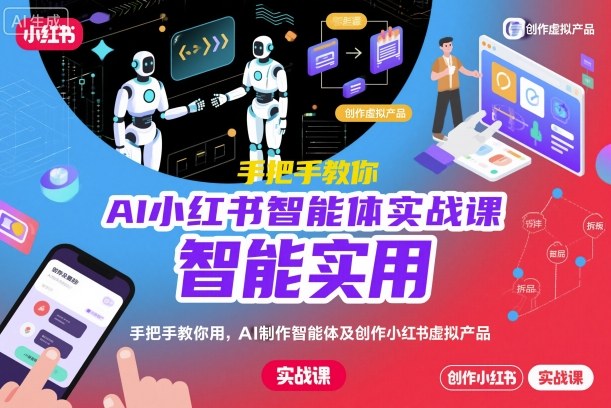 AI小红书智能体实战课，手把手教你用AI制作智能体及创作小红书虚拟产品，提效+内容商业化（更新）-网创百晓生
