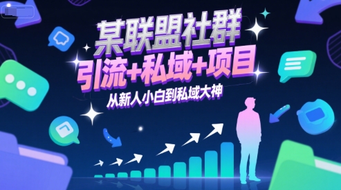 某联盟社群，引流+私域+项目，从新人小白到私域大神-网创百晓生